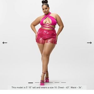 Pink ivy park sequin shorts